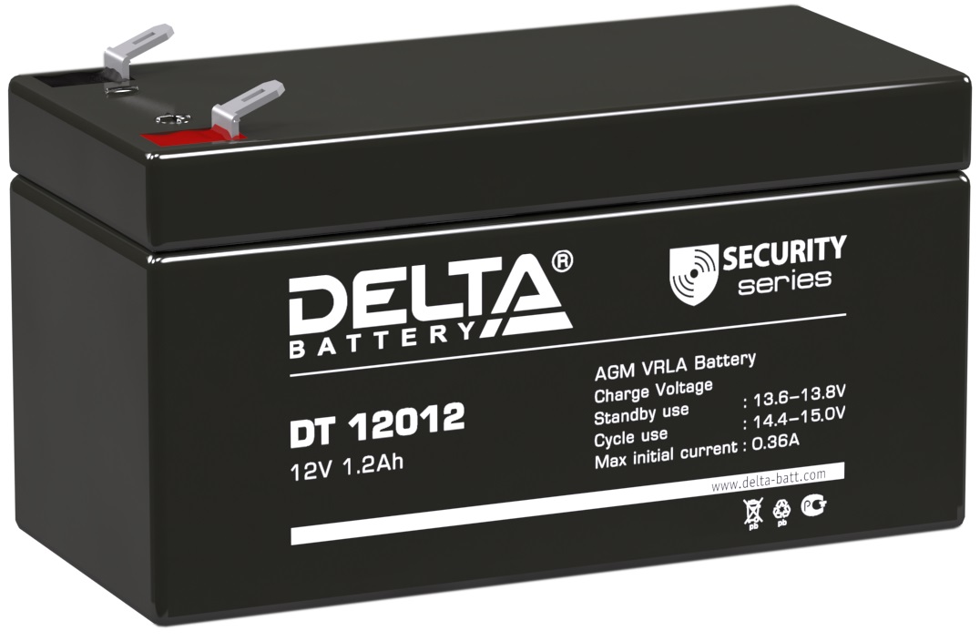 

Источник бесперебойного питания 12012 Battery Delta DT 12012, voltage 12V, capacity 1.2Ah, 97х44х59mm, DT 12012