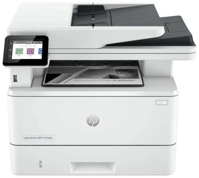 

МФУ монохромное HP LaserJet Pro MFP M4103fdn 2Z628A A4, 38ppm, Duplex, ADF, Fax, USB/Ethernet, tray 100+250 (cart. 3050 page), LaserJet Pro MFP M4103fdn