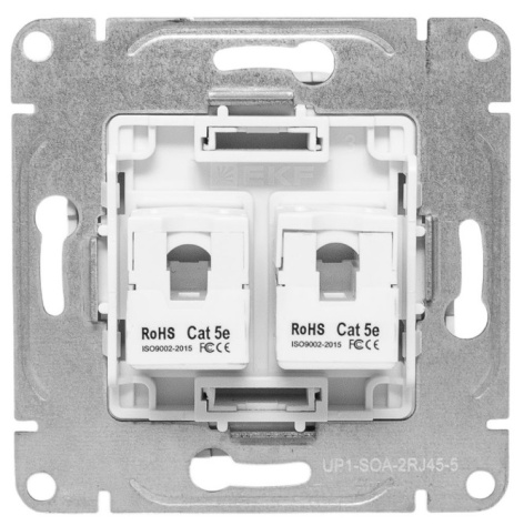 фото Розетка компьютерная двойная EKF UP1-SOA-2RJ45-5
