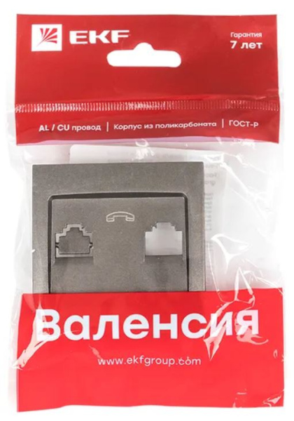 фото Накладка розетки телефонной  EKF EST01-L-034-60 в Казани