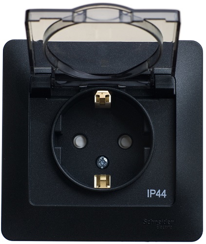 

Розетка Schneider Electric GSL000748 с заземлением, со шторками, с крышкой IP44,, GSL000748
