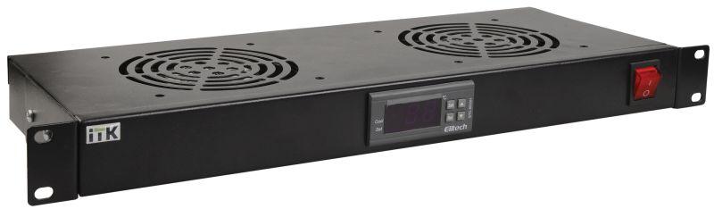 

Вентиляторный модуль ITK FM05-1U2TS-R 1U с цифровым термостатом 2 вентилятора, черный, FM05-1U2TS-R