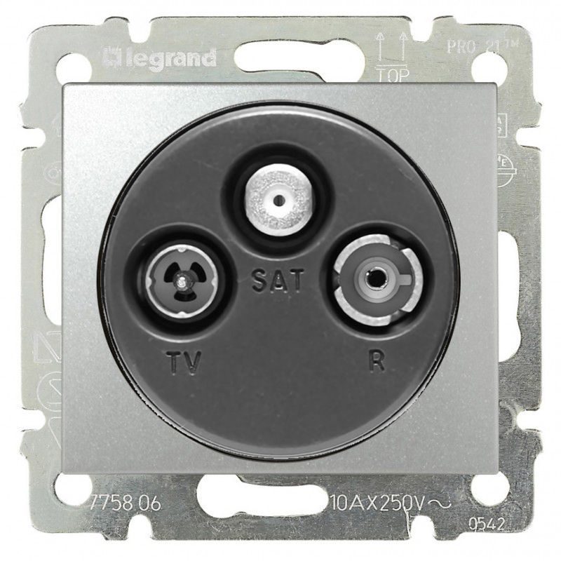 

Розетка Legrand 770135 Valena CLASSIC - TV-FM-SAT, звезда, 1.5 дБ, 2400 МГц, алюминий, 770135