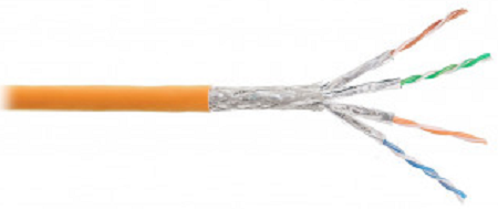 

Кабель витая пара S/FTP 6 кат. 4 пары NIKOLAN NKL 4540C-OR 23AWG(0.55 мм), медь, одножильный (solid), внутренний, LSZH, нг(A)-HFLTx, оранжевый, уп/305, NKL 4540C-OR