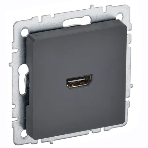

Розетка HDMI IEK BR-H10-K53 BRITE РHDMI-0-БрГ Графит, BR-H10-K53