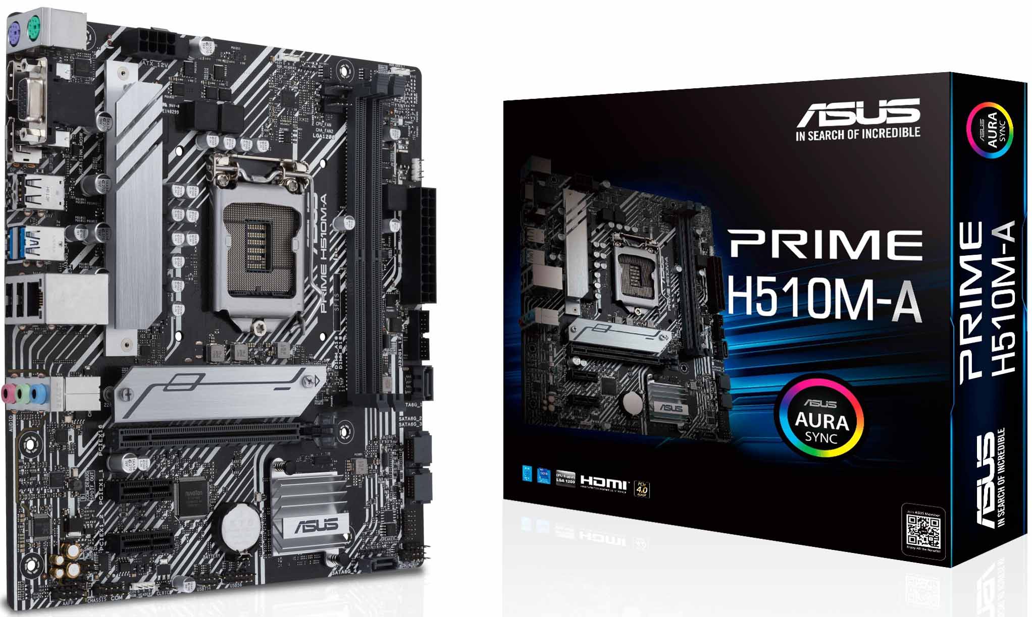 

Материнская плата mATX ASUS PRIME H510M-A (LGA1200, H510, 4*DDR4(3200), 4*SATA 6G, M.2, 3*PCIE, 7.1CH, Glan, DP, D-Sub, HDMI, 4*USB 3.2), PRIME H510M-A