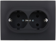 фото Розетка двухместная с заземлением IEK SK-R24-16-K53-F