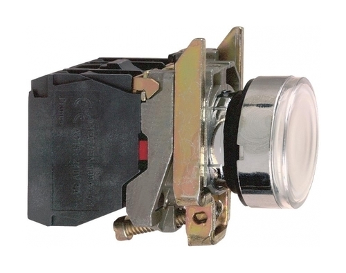 

Кнопка Schneider Electric XB4BW31M5 XB4 с возвратом белая с подсветкой 230 В 1НО+1НЗ, XB4BW31M5