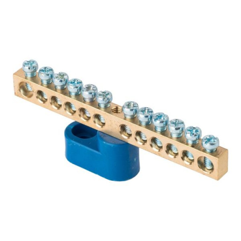 Изображение товара Шина нулевая EKF sn0-63-12-1 6х9 мм латунь синие отверстия 12 шт