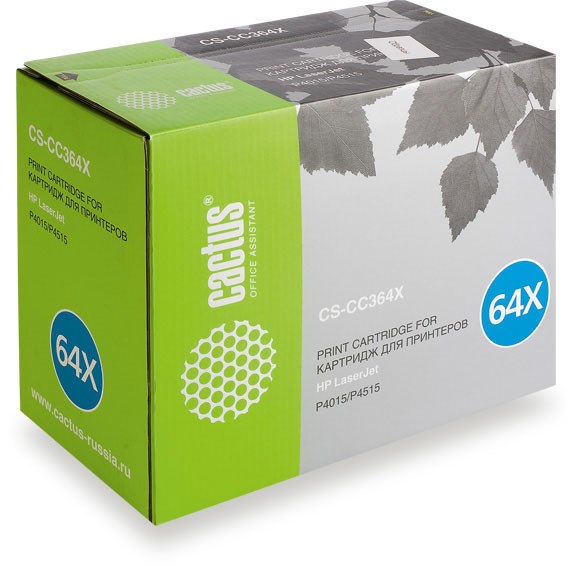

Картридж Cactus CS-CC364X-MPS лазерный черный (30000стр.) для HP LJ P4015/P4515, CS-CC364X-MPS