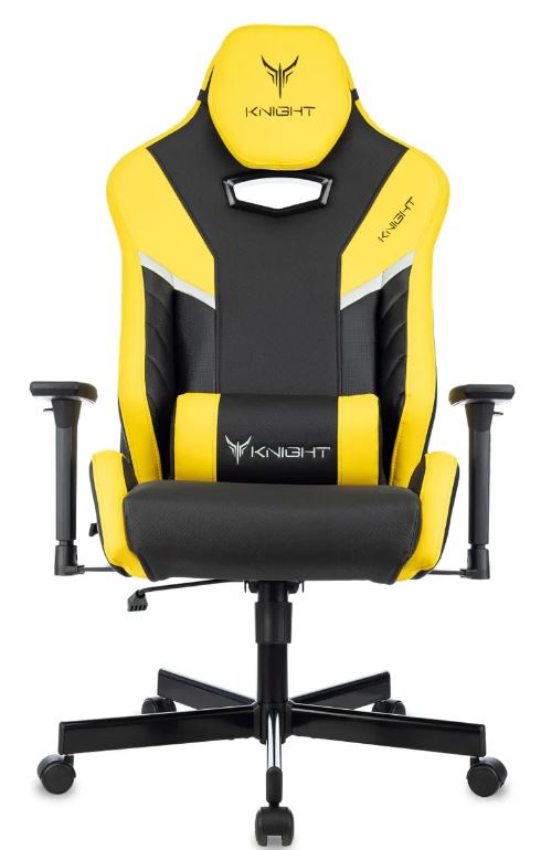 

Кресло игровое Бюрократ Knight Thunder 5X черный/желтый эко.кожа крестов. металл, Knight Thunder 5X