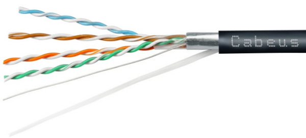 фото Кабель витая пара F/UTP 5e кат. 4 пары Cabeus FTP-4P-Cat.5e-SOLID-OUT-PE-UV-20 в Санкт-Петербургe