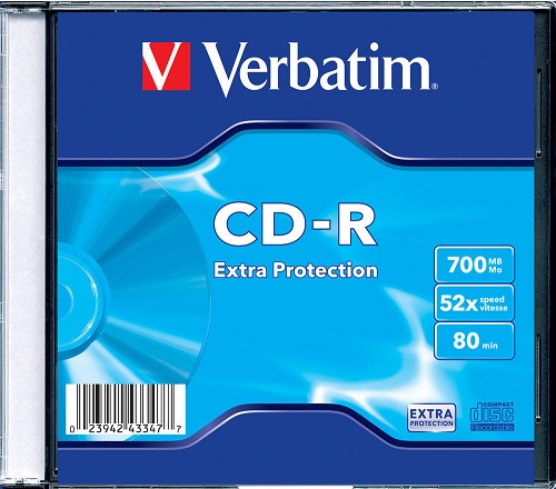 

Диск CD-R Verbatim 43347 700МБ, 80 мин., 52x, 1 шт., Slim Case, DL, 43347