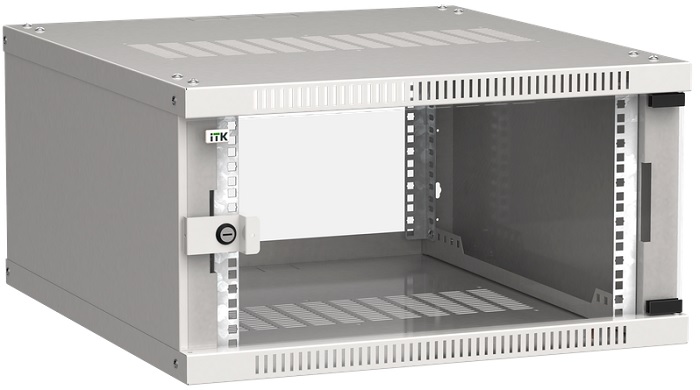 

Шкаф настенный 19", 6U ITK LWE3-06U67-GF LINEA WE 600x650мм дверь стекло серый, LWE3-06U67-GF