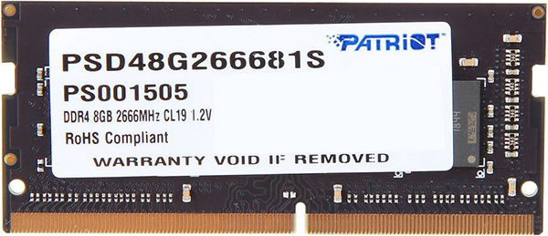 фото Модуль памяти SODIMM DDR4 8GB Patriot Memory PSD48G266681S в Ростове-на-Дону