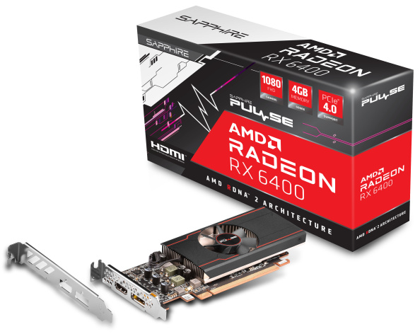 Изображение товара Видеокарта Sapphire Radeon RX 6400 PULSE 6 нм RDNA2 с AMD