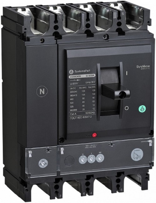 

Автоматический выключатель в литом корпусе Systeme Electric SPC630N63023L3DF SYSTEMEPACT CCB630 50KA 3P3D S2.3 630A рычаг, SPC630N63023L3DF