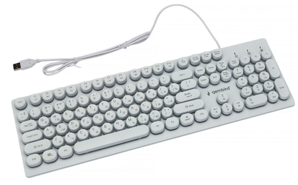 фото Мембранная клавиатура Gembird KB-240L-W, USB, Белый [KB-240L-W]
