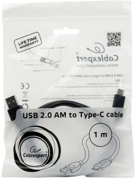 фото Кабель интерфейсный USB 2.0 Cablexpert CCP-USB2-AMCM-1M-RU-B в Перми