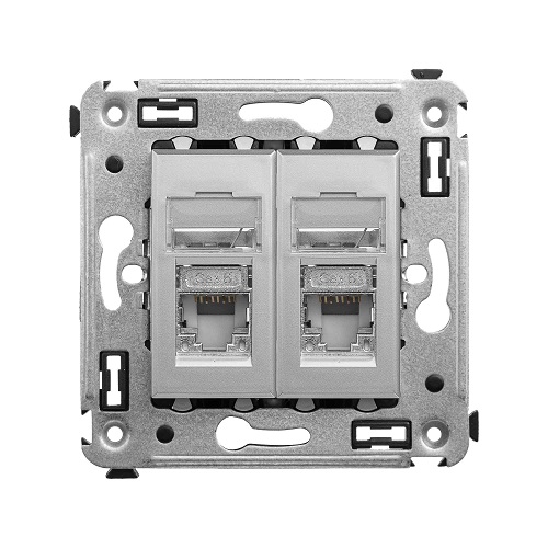 

Розетка компьютерная DKC 4404394 RJ-45 в стену, кат.6 двойная экранированная, "Закаленная сталь", "Avanti", 4404394