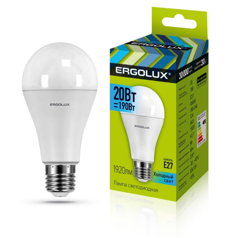фото Лампа светодиодная ERGOLUX LED-A65-20W-E27-4K в Перми