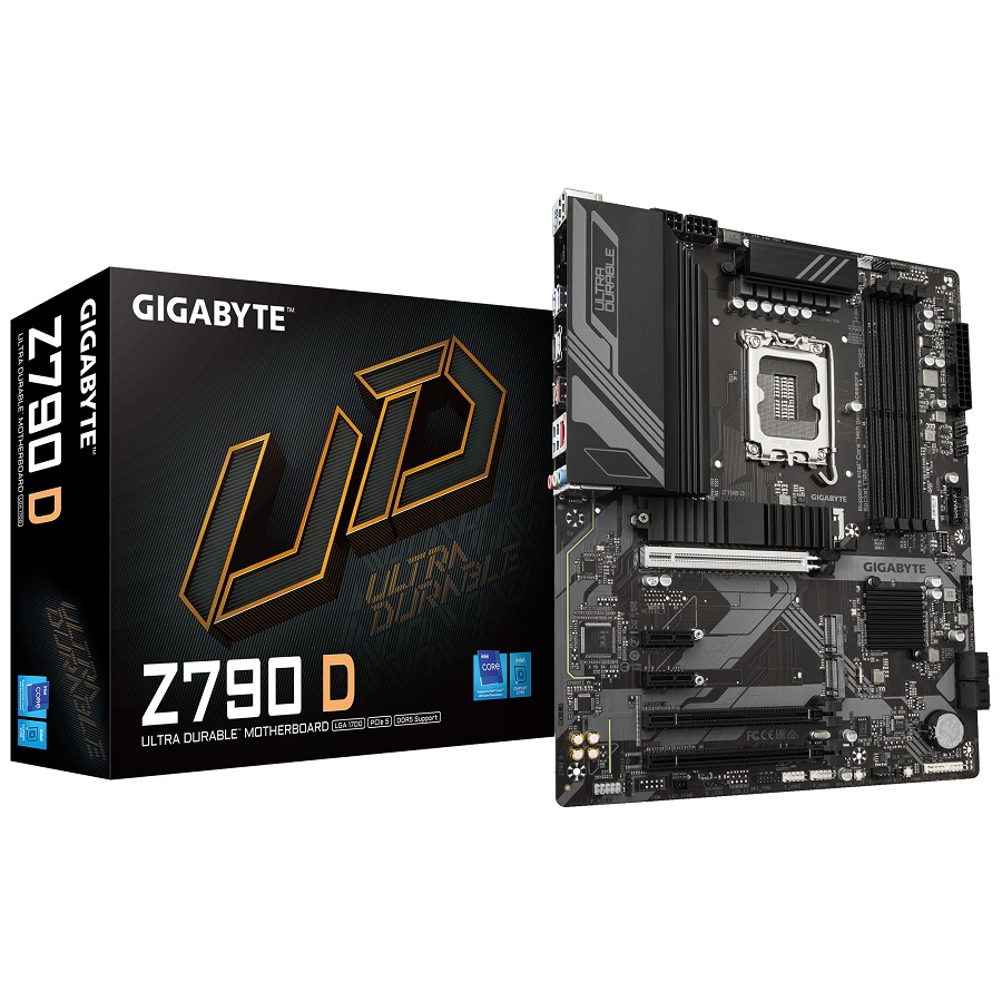 

Материнская плата ATX GIGABYTE Z790 D (LGA1700, Intel Z790, 4*DDR5(7600), 4*SATA 6G RAID, 3*M.2, 3PCIe, 2,5Glan, HDMI, DP, 5*USB 3.2, 2*USB 2.0, USB T, Z790 D