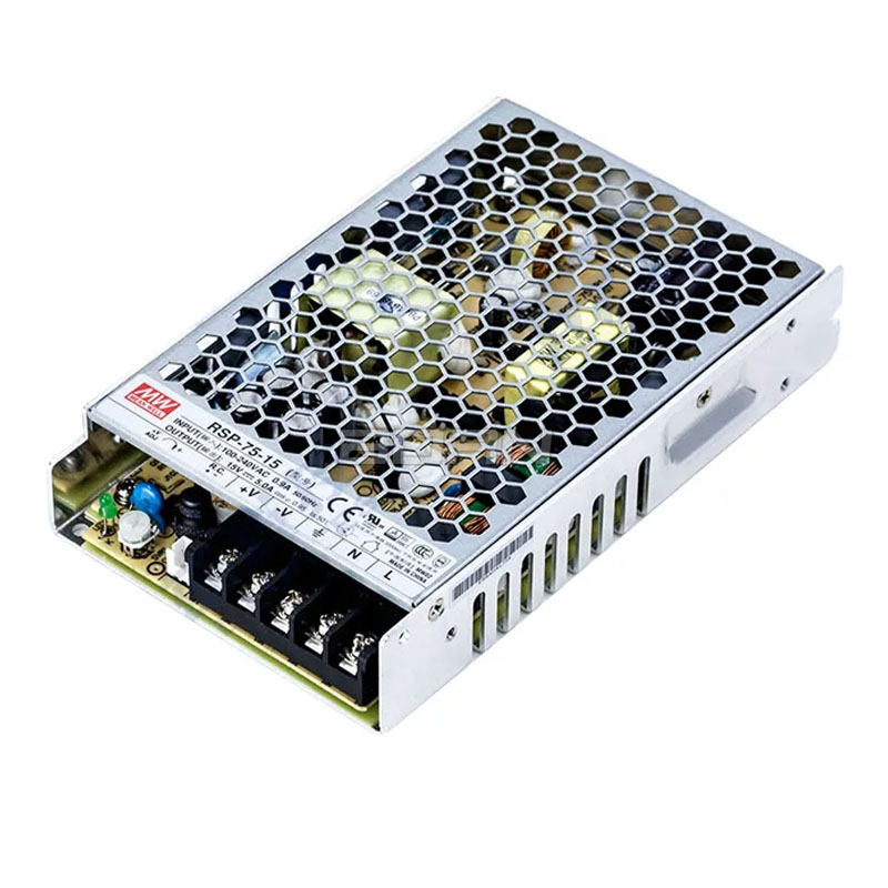 

Преобразователь AC-DC сетевой Mean Well RSP-75-15 источник питания 15В с диапазоном входных напряжений 85-264 В, мощность 75Вт, RSP-75-15