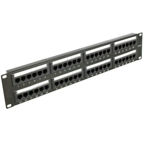 Изображение товара Патч-панель Ecoplast 87648 48 портов Ethernet 19 дюймов 2 U