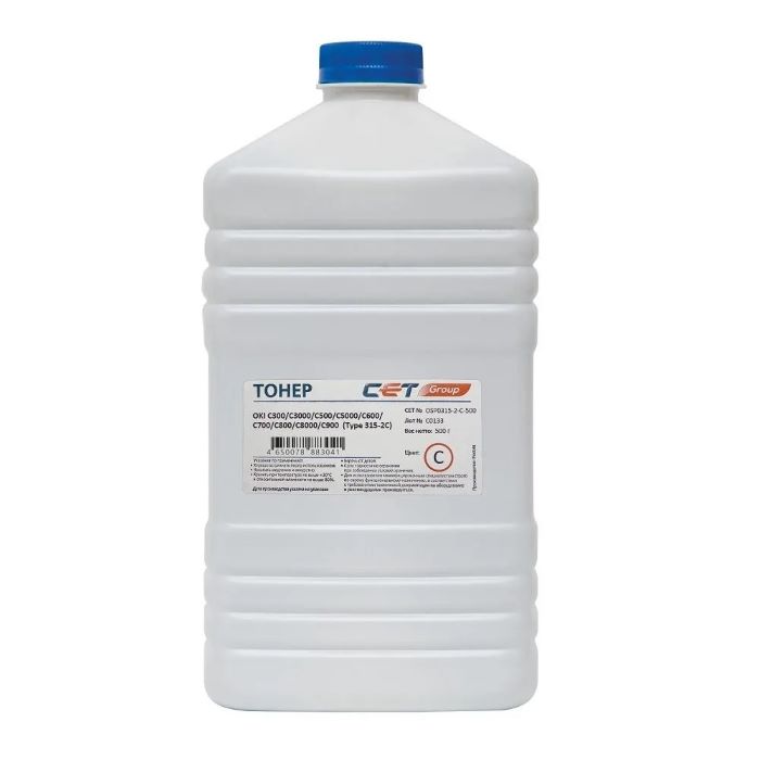 

Тонер CET Type 315-2 для OKI Pro9431, C300/C3000/C500/C5000/C600/C700/C800/C8000/C900 series (Japan) Cyan, 500г/бут, (унив.), OSP0315-2-C-5, 315-2