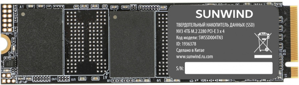 фото Накопитель SSD M.2 2280 SUNWIND SWSSD004TN3 в Перми 4000 ГБ