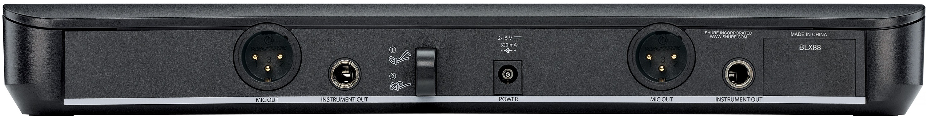 

Приемник Shure BLX88E двухканальный для радиосистем серии BLX для систем PG, SM, BETA, BLX88E