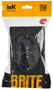 фото Розетка двухместная с заземлением в сборе  IEK BR-R21-16-K53-F