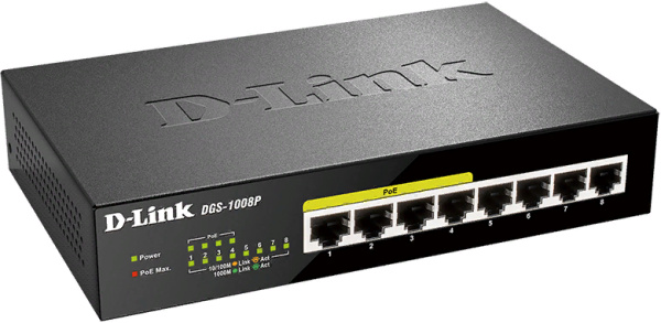 фото Коммутатор PoE D-link DGS-1008P в Омске