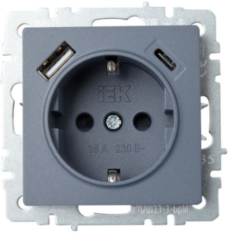 фото Розетка с заземлением  IEK BR-R14-16-U22-018-K35 в Волгограде