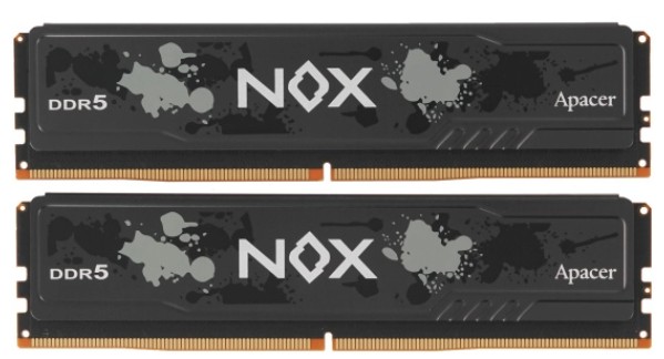 

Модуль памяти DDR5 64GB (2*32GB) Apacer NOX AH5U64G52C522MBAA-2 PC5-41600 5200MHz CL40, NOX