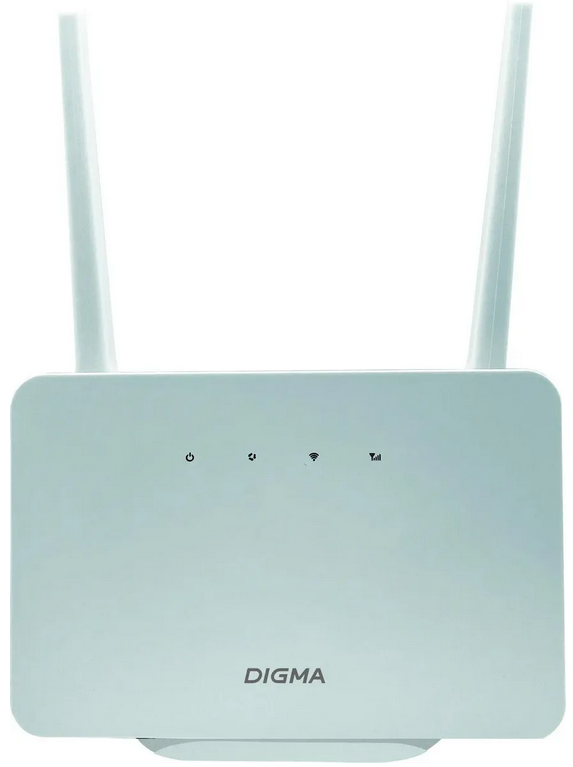

Интернет-центр Digma HOME D4GHMAWH N300 10/100BASE-TX/4G(3G) cat.4 белый, HOME