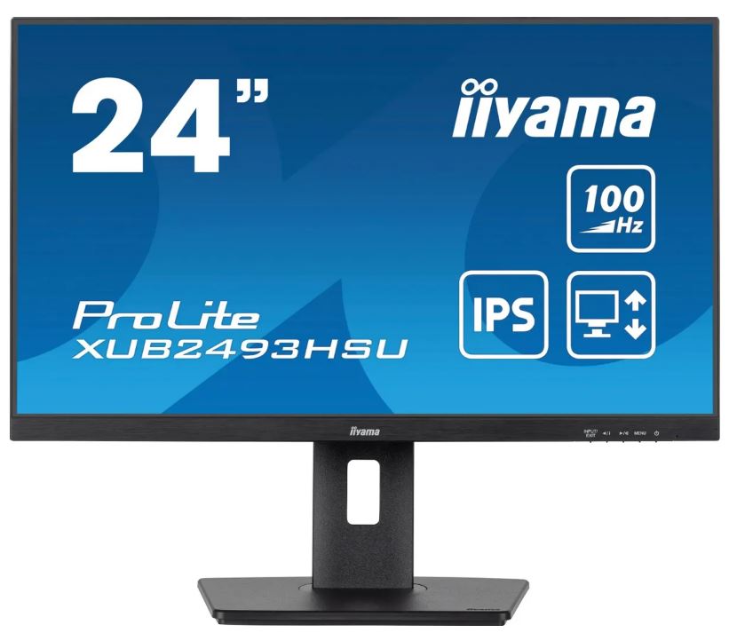 

Монитор 23,8" Iiyama ProLite XUB2493HSU-B7 1920x1080 LED, 16:9, IPS, 300cd, 1300:1, 80M:1, 1ms, 178/178, DP, HDMI, 100Hz, Speakers, VESA, black, ProLite XUB2493HSU-B7