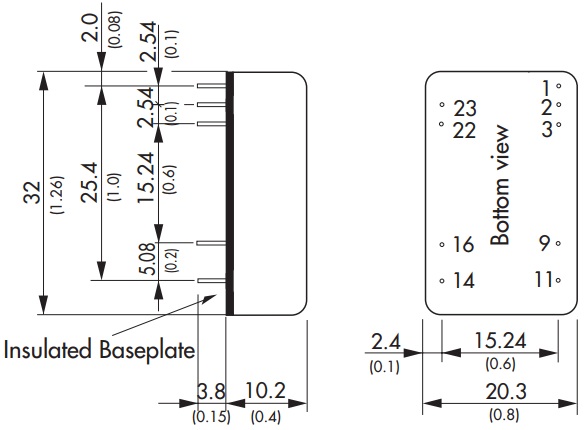 

Преобразователь DC-DC модульный TRACO POWER TEN 8-2422 Монтаж: на плату, DIP24; P вых: 8 Вт; #: 2; U вх: 18...36 В; Выход: 12 В, -12 В; Возможности: Д, TEN 8-2422