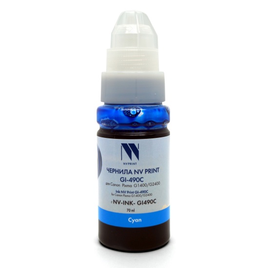 

Чернила NVP GI-490C NV-0664C001 для Canon Pixma G1400/G2400 (70 мл), cyan, GI-490C