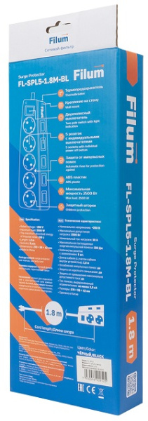 фото Сетевой фильтр  Filum FL-SPL5-1.8M-BL в Волгограде