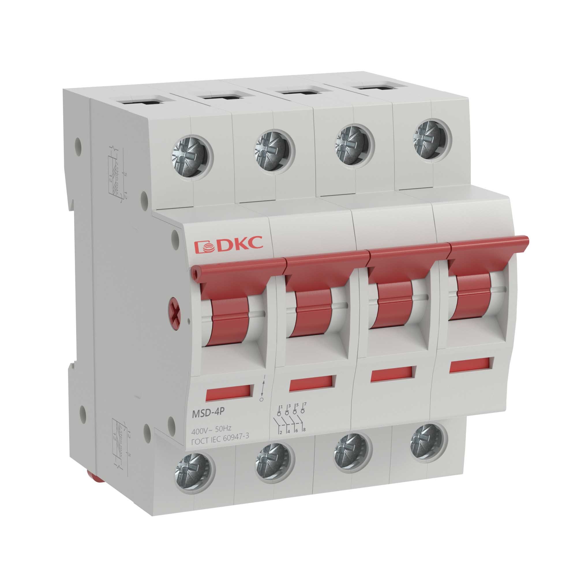 

Выключатель нагрузки DKC MSD-4P100 модульный MSD 4P 100A, "YON max", MSD-4P100