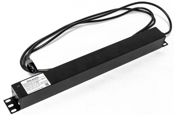 фото Блок розеток 19", 9 розеток Hyperline SHE19-9SH-2.5IEC