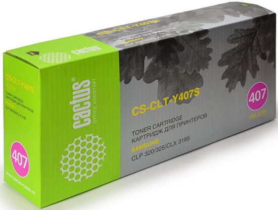 

Картридж Cactus CS-CLT-Y407S для принтеров Samsung CLP-325/CLX-3185, yellow, CS-CLT-Y407S