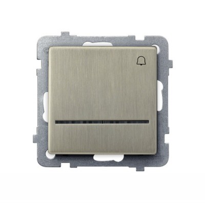 

Выключатель Ospel LP-6RMS/m/44 самовозвратный "звонок", с подсветкой синего цвета, 10AX, 250V, 2200W, IP-20, клеммы безвинтовые, серебро, LP-6RMS/m/44
