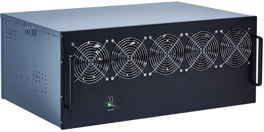 Корпус Exegate Pro 13-430 EX270772RUS для майнинга без БП, 2*USB, 5*fan 120мм, места под: 13 видеокарт, 2 БП