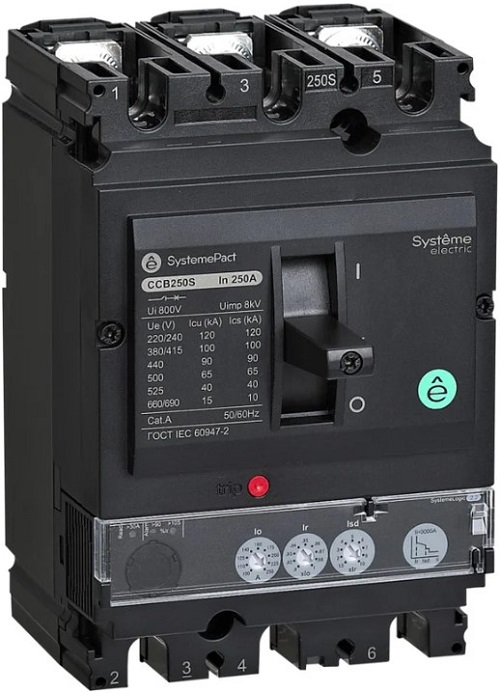 

Автоматический выключатель в литом корпусе Systeme Electric SPC250N25022L3DF SYSTEMEPACT CCB250 50KA 3P3D S2.2 250A рычаг, SPC250N25022L3DF