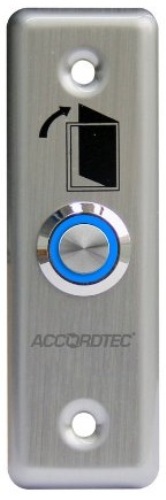 

Кнопка выхода AccordTec AT-H801А LED металлическая, НО, габаритные размеры: 86х28 мм, цвет серебро, с подсветкой, врезная, AT-H801А LED