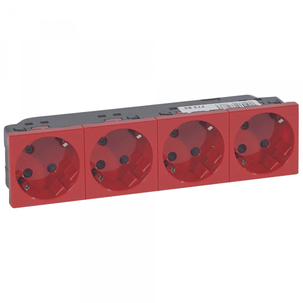 

Розетка Legrand 077283 - Программа Mosaic - четырехпостовая, 2К+3 под углом 45°, с механической блокировкой, 077283