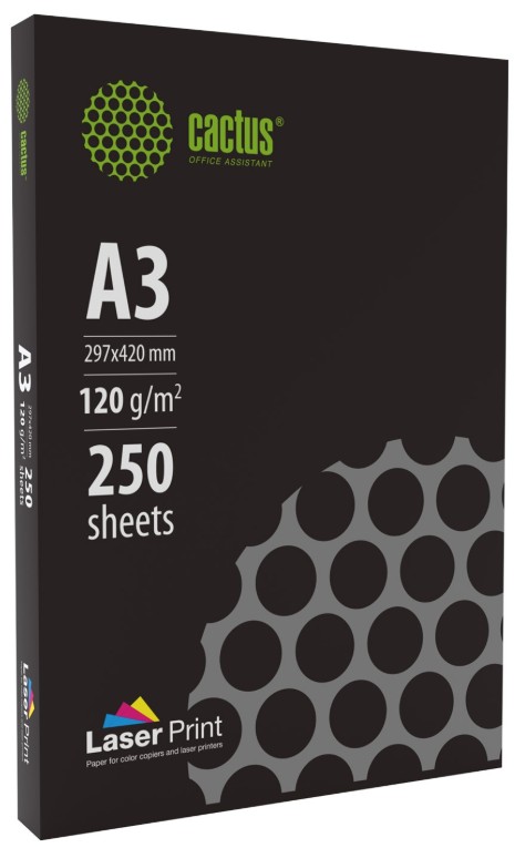 

Бумага Cactus CS-LPA3120250 A3/120г/м2/250л./белый для лазерной печати, CS-LPA3120250