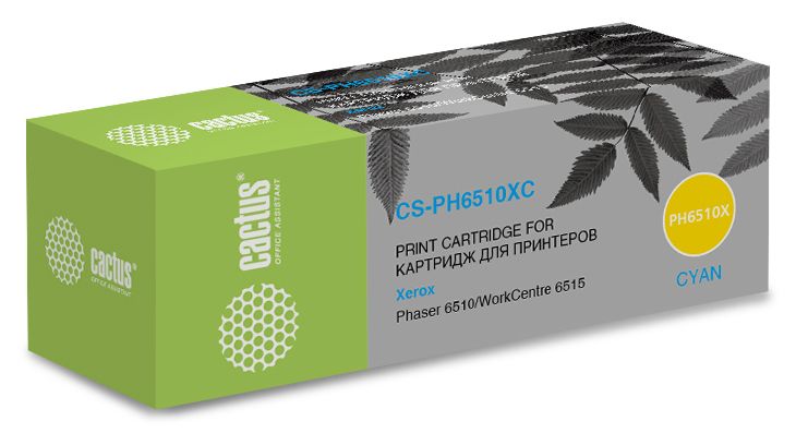 

Картридж Cactus CS-PH6510XC 106R03693 для Xerox Phaser 6510/WC6515, голубой (4300стр.), CS-PH6510XC 106R03693
